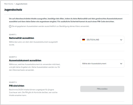 DAZN Altersnachweis How to 1