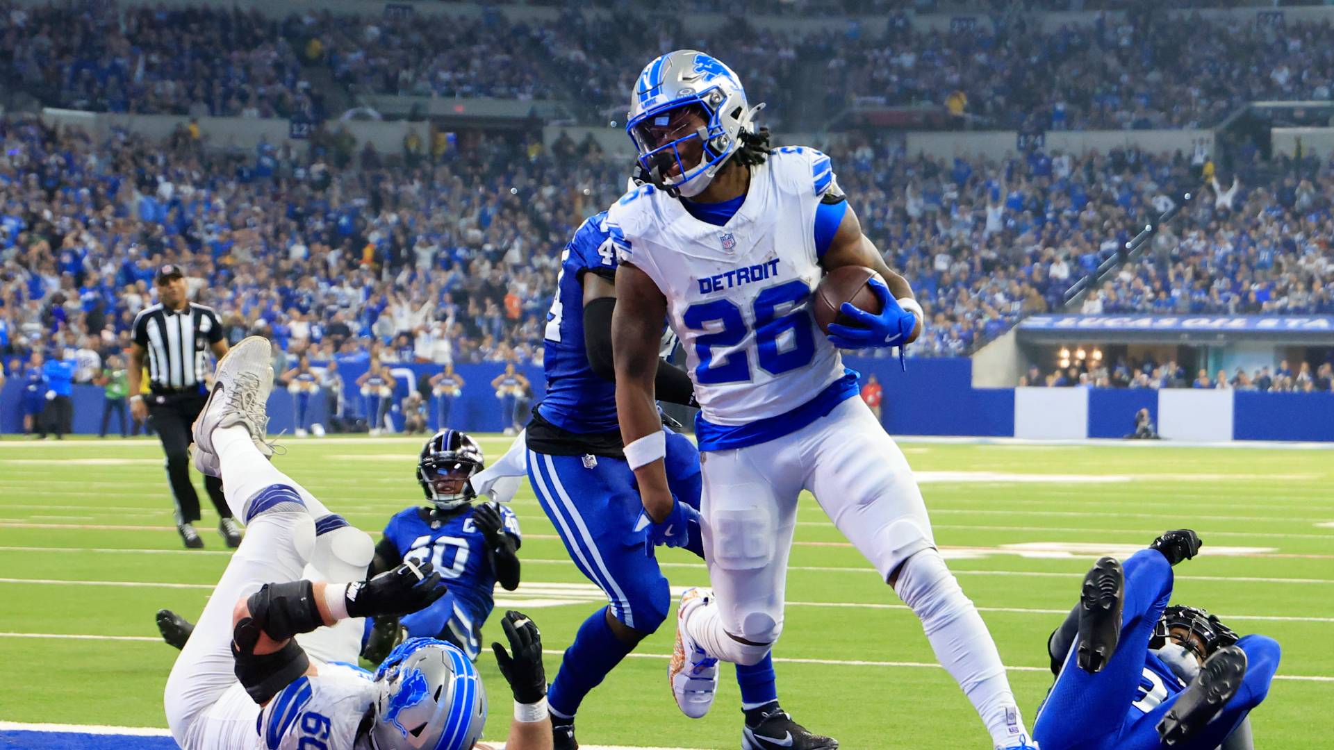 Jahmyr Gibbs #26 of the Detroit Lions