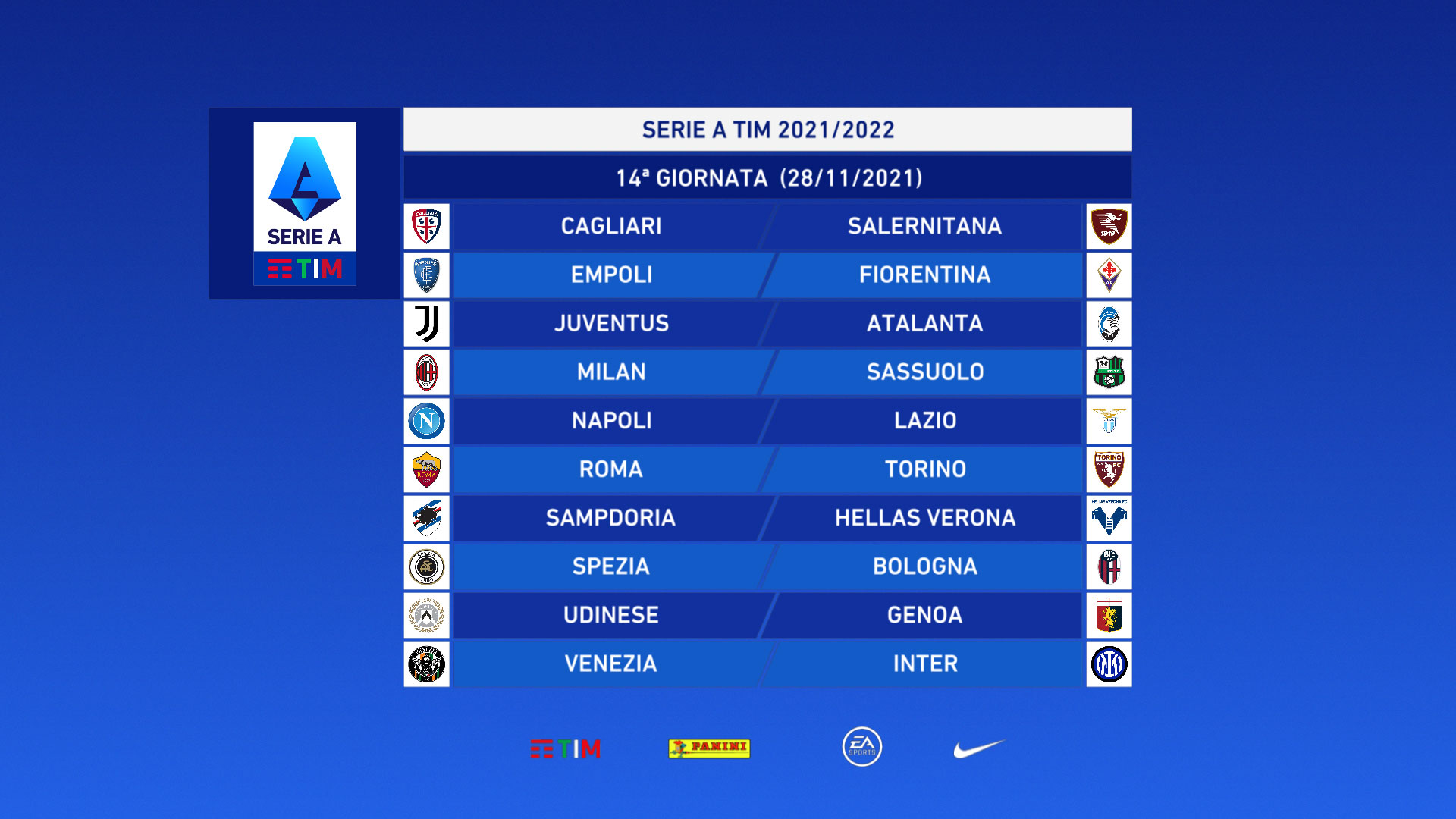 Serie A 2021/2022 Giornata 14