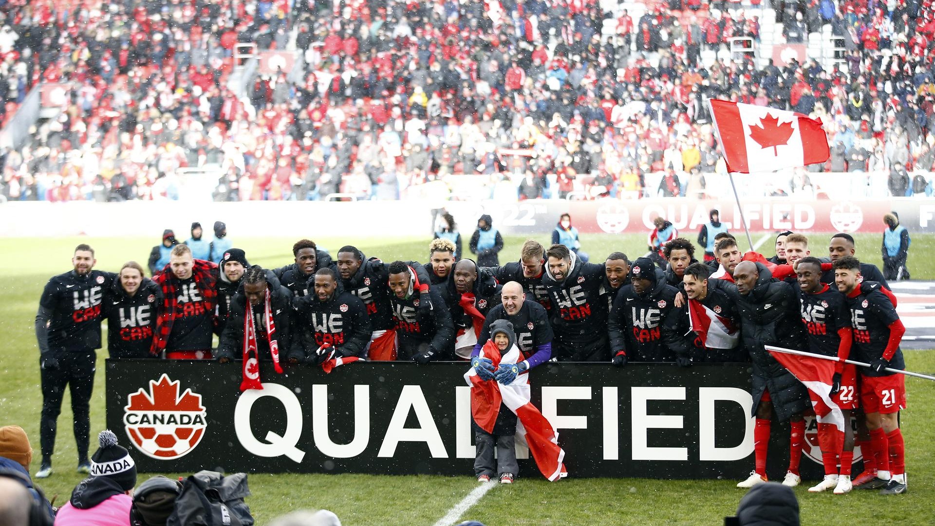 La nazionale di calcio del Canada festeggia la qualificazione al Mondiale