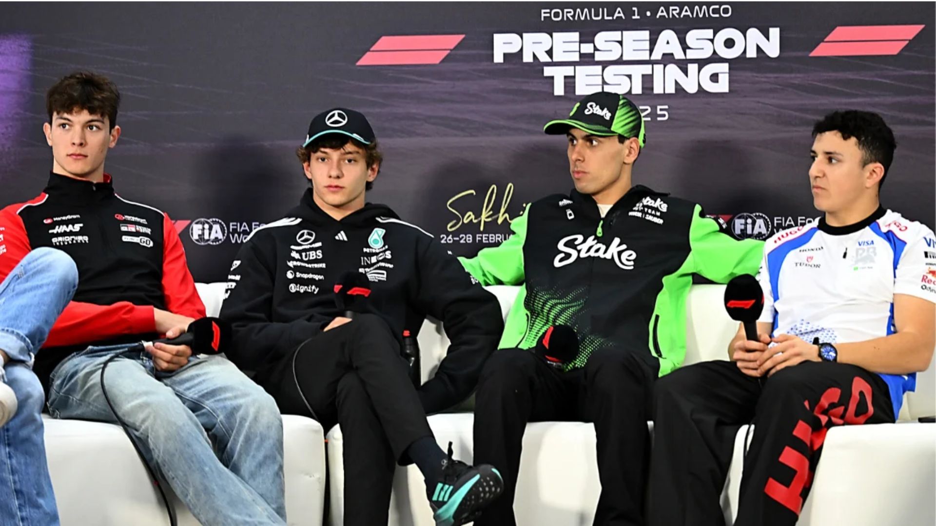 Hadjar, Antonelli, Bearman, Bortoleto, F1