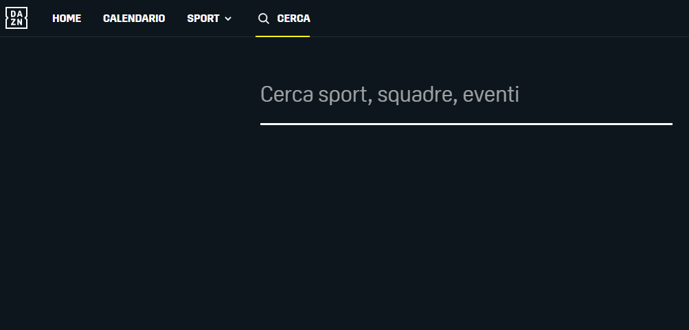 Funzione cerca, DAZN Italia