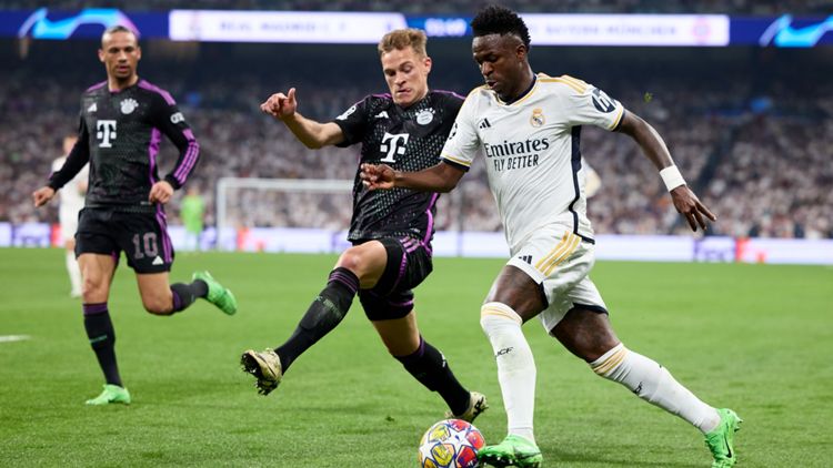 Vinicius Junior Real Madrid Joshua Kimmich FC Bayern München UEFA Champions League 08052024