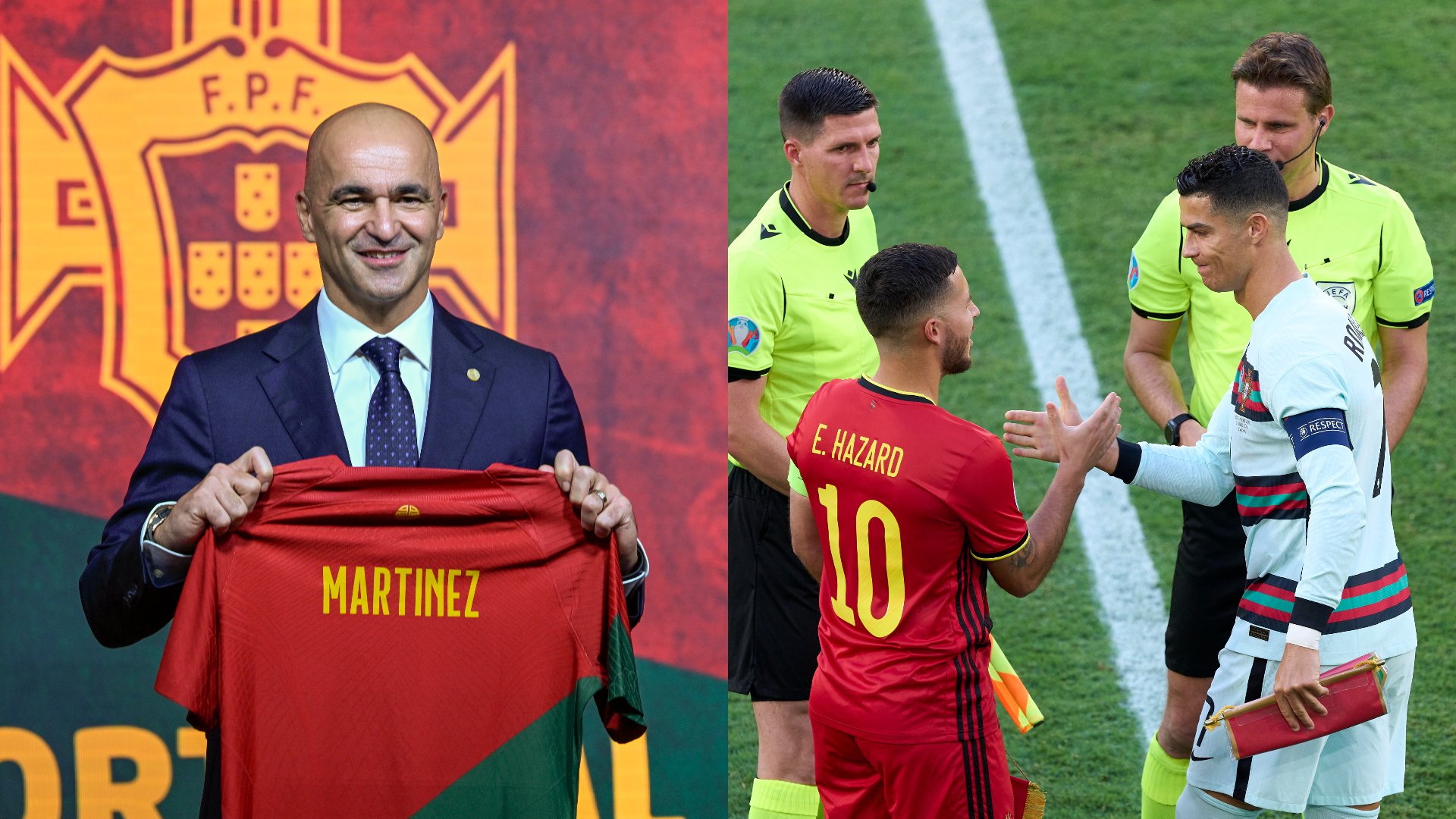 Roberto Martínez, Eden Hazard, Cristiano Ronaldo, Portugal