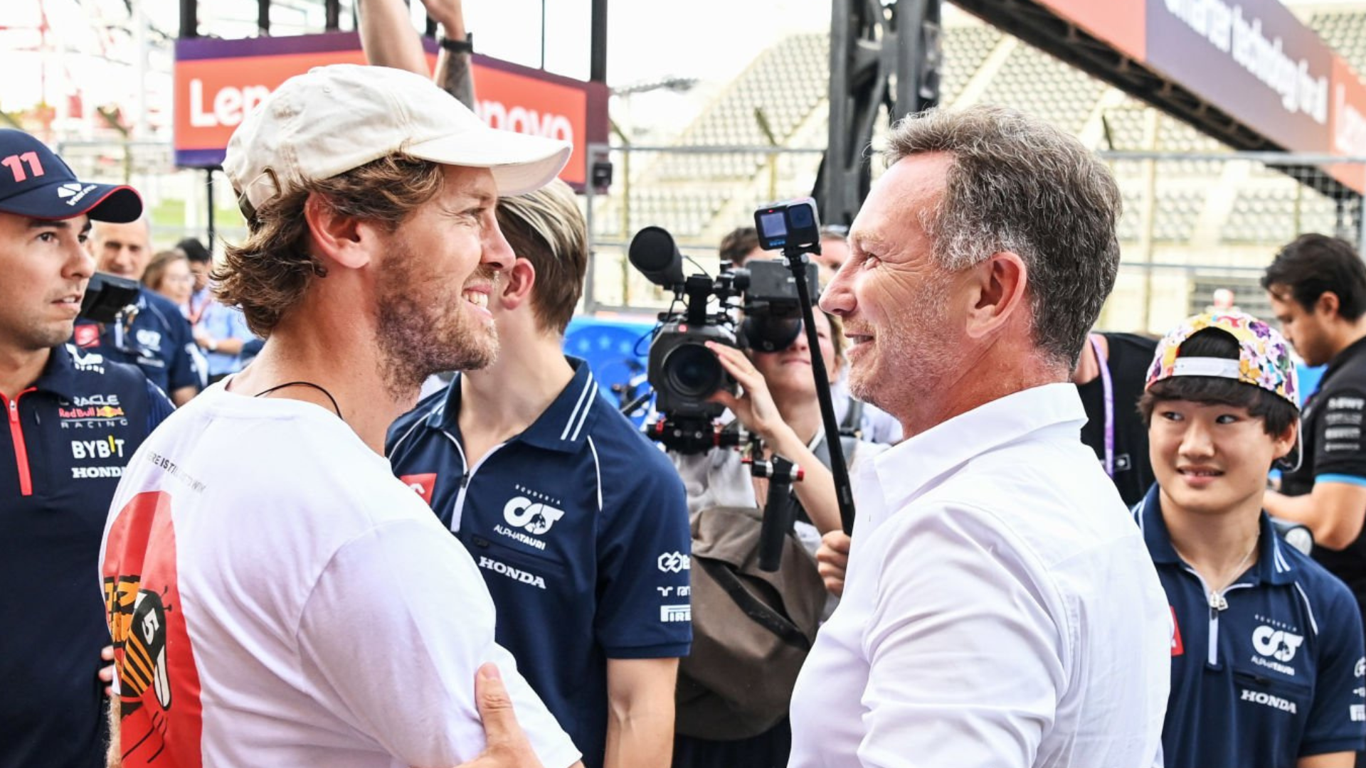 Sebastian Vettel Christian Horner 2023
