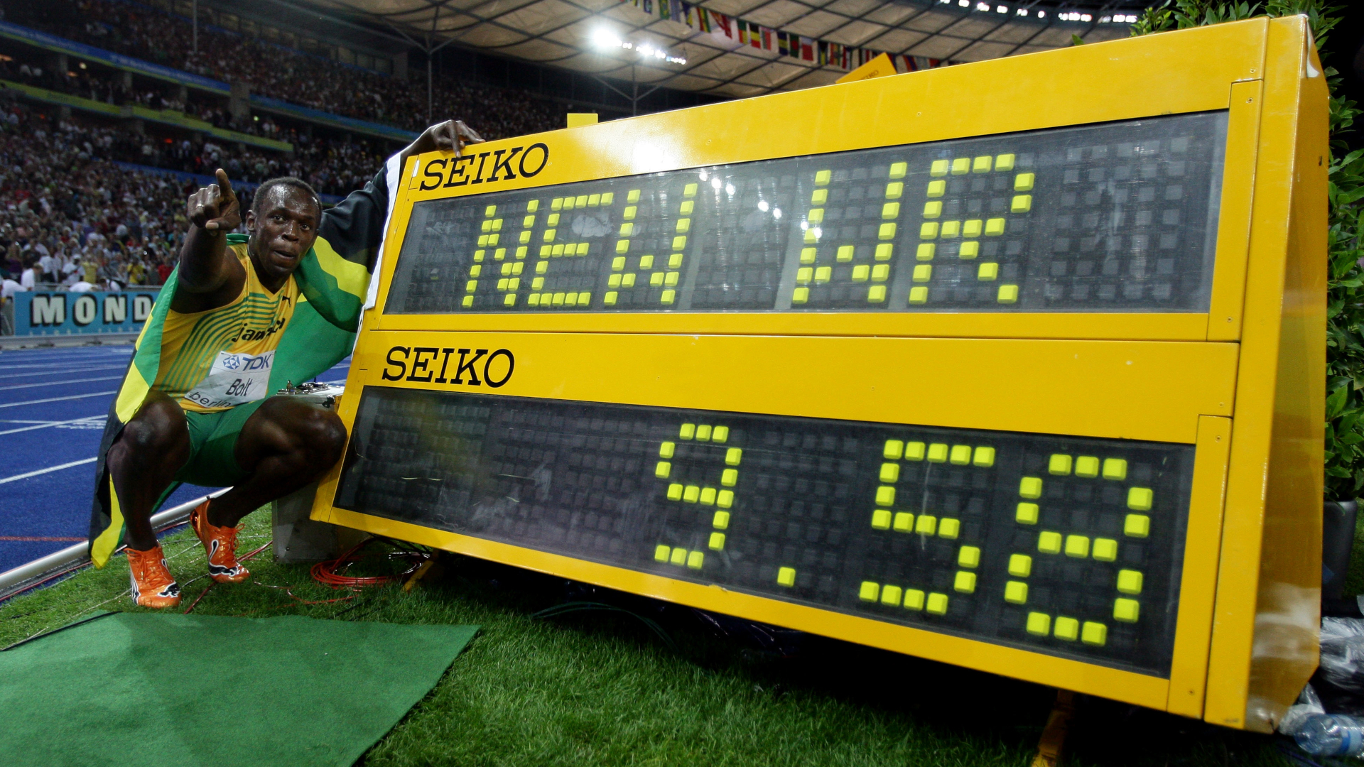 ONLY GER Usain Bolt Weltrekord 100 Meter Sprint Weltmeisterschaft Berlin 16082009