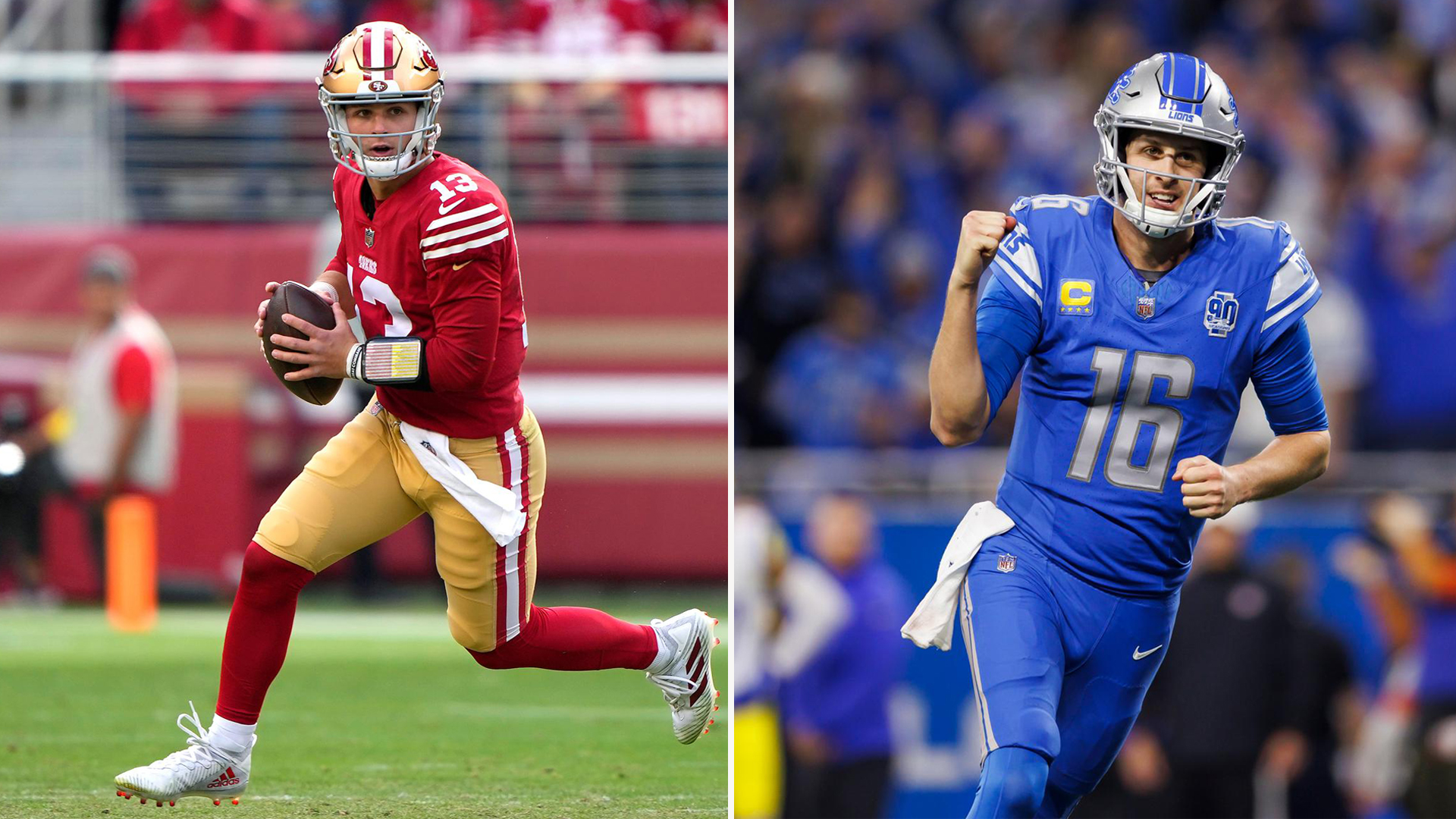 Brock Purdy, Jared Goff, San Francisco 49ers, Detroit Lions, NFL