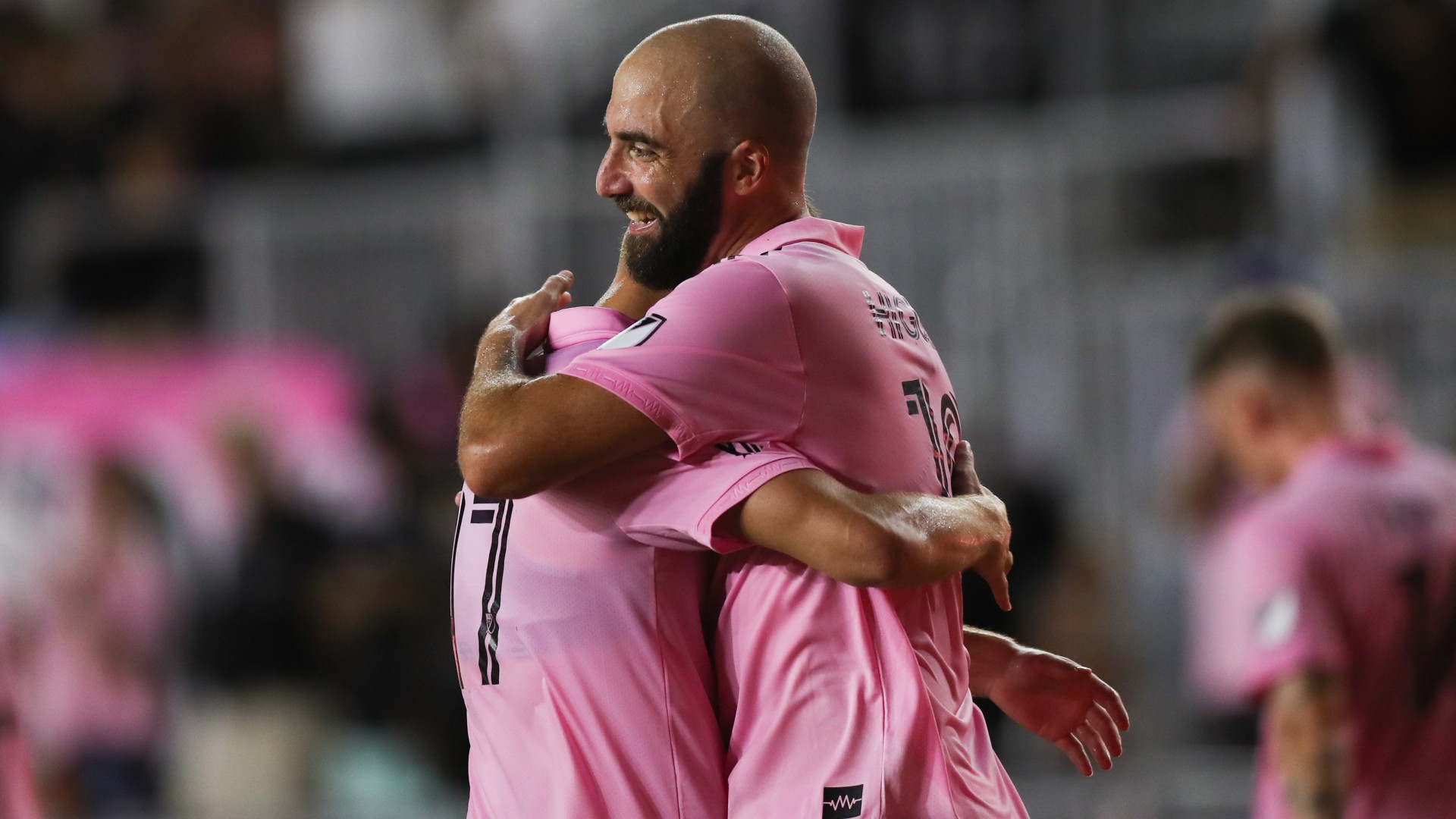 Gonzalo Higuain esulta con Inter Miami in MLS