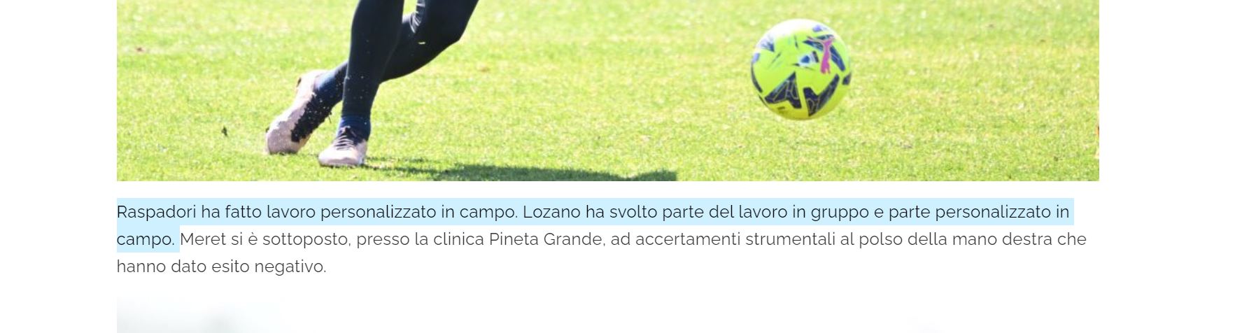 Napoli, comunicato Meret