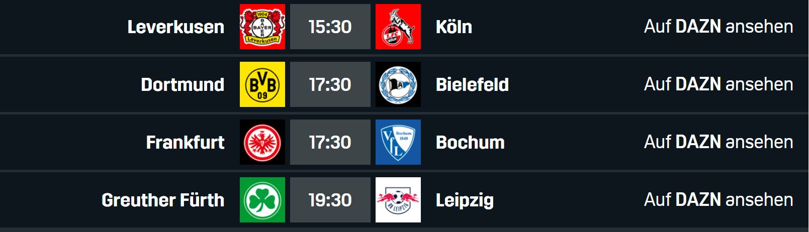 Bundesliga 26. Spieltag DAZN