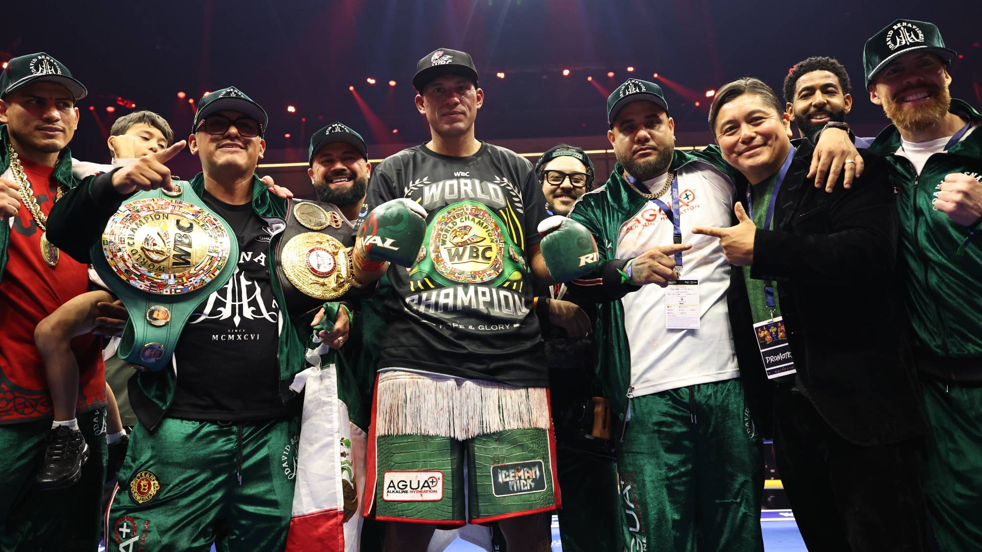 David Benavidez and team celebrate Anthony Yarde win_22112025