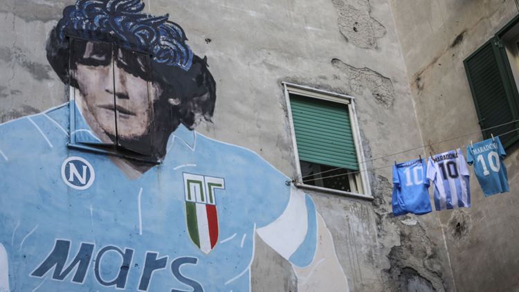 Murale di Maradona a Napoli nei Quartieri Spagnoli