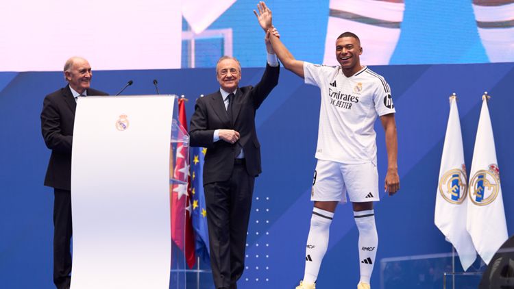 Kylian Mbappé, Florentino Pérez, Real Madrid, 16 julio 2024