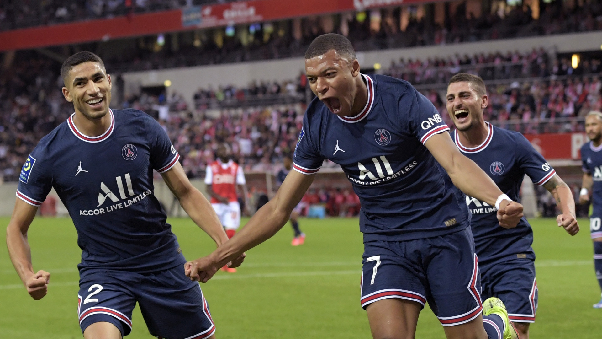 PSG Paris Saint Germain Achraf Hakimi Kylian Mbappe Marco Verratti