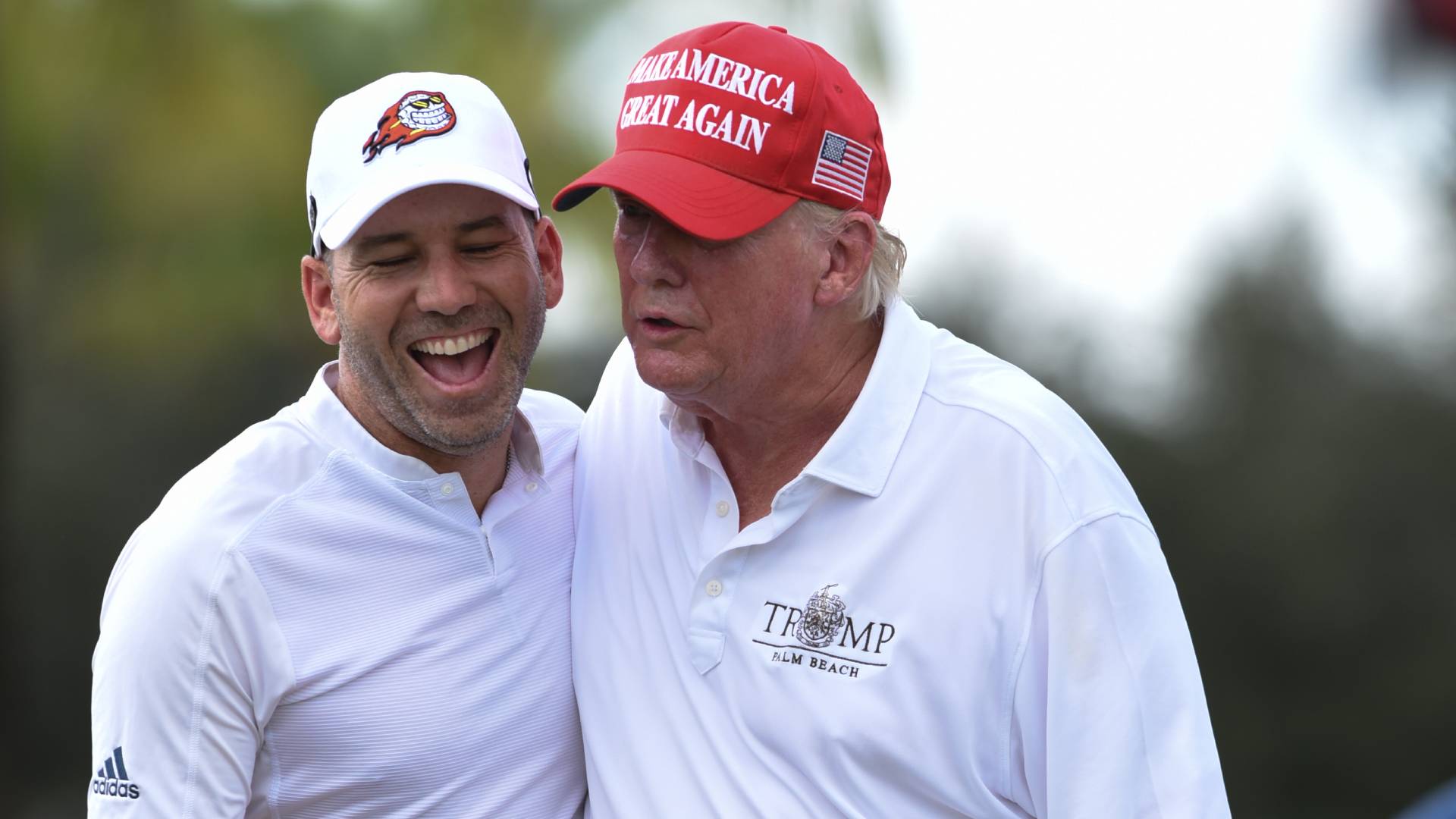 Sergio Garcia, left, and President Donald Trump