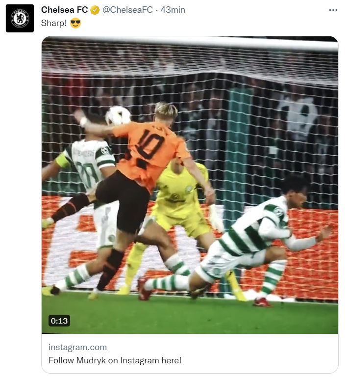 Chelsea Mudryk Twitter