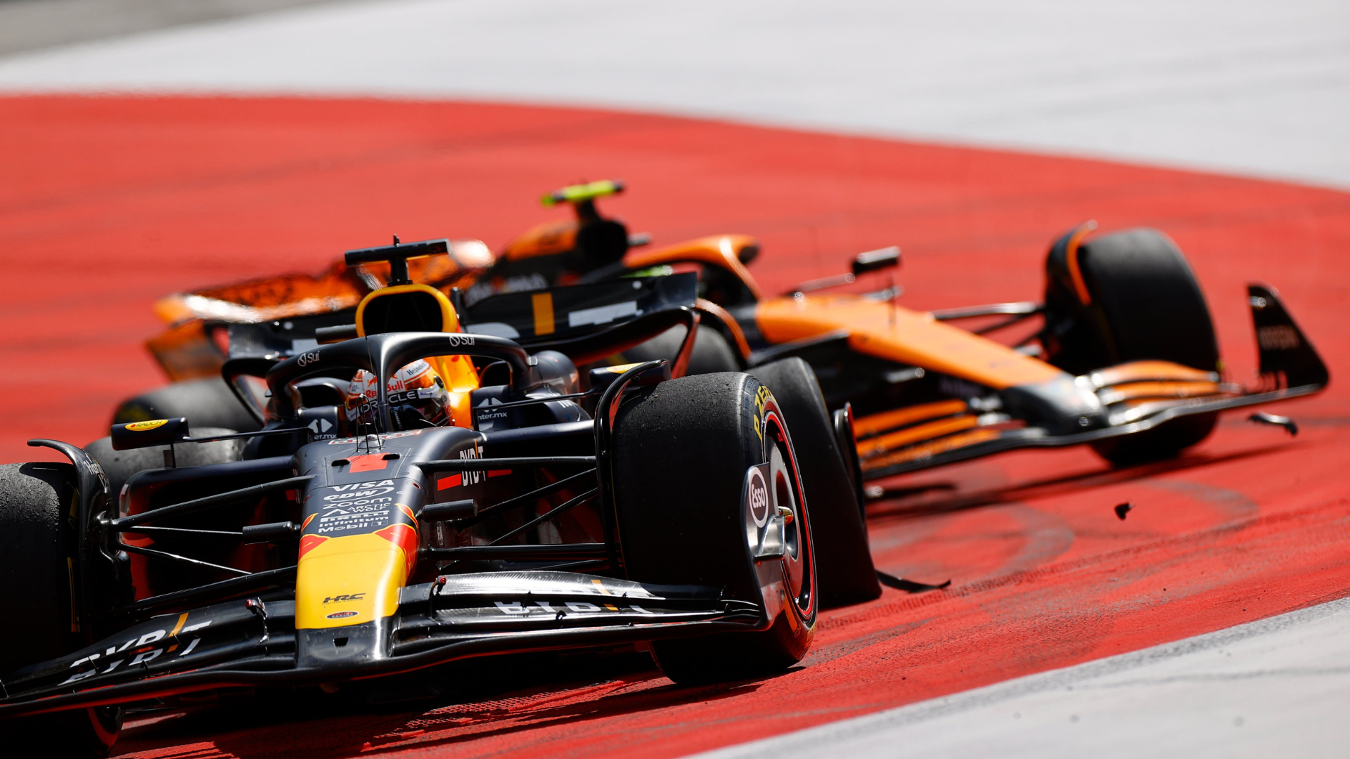 Max Verstappen, Lando Norris, choque