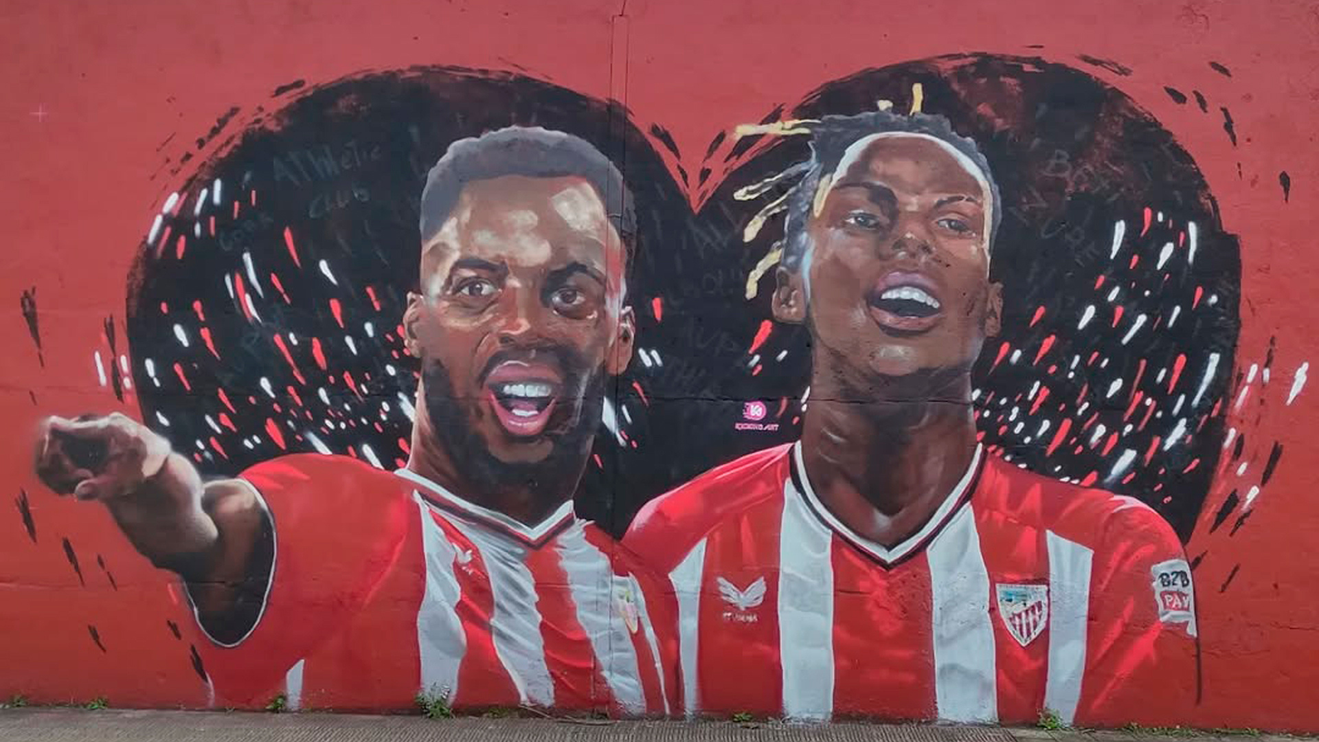 Pintada mural, Athletic Club, Iñaki Williams, Nico Williams