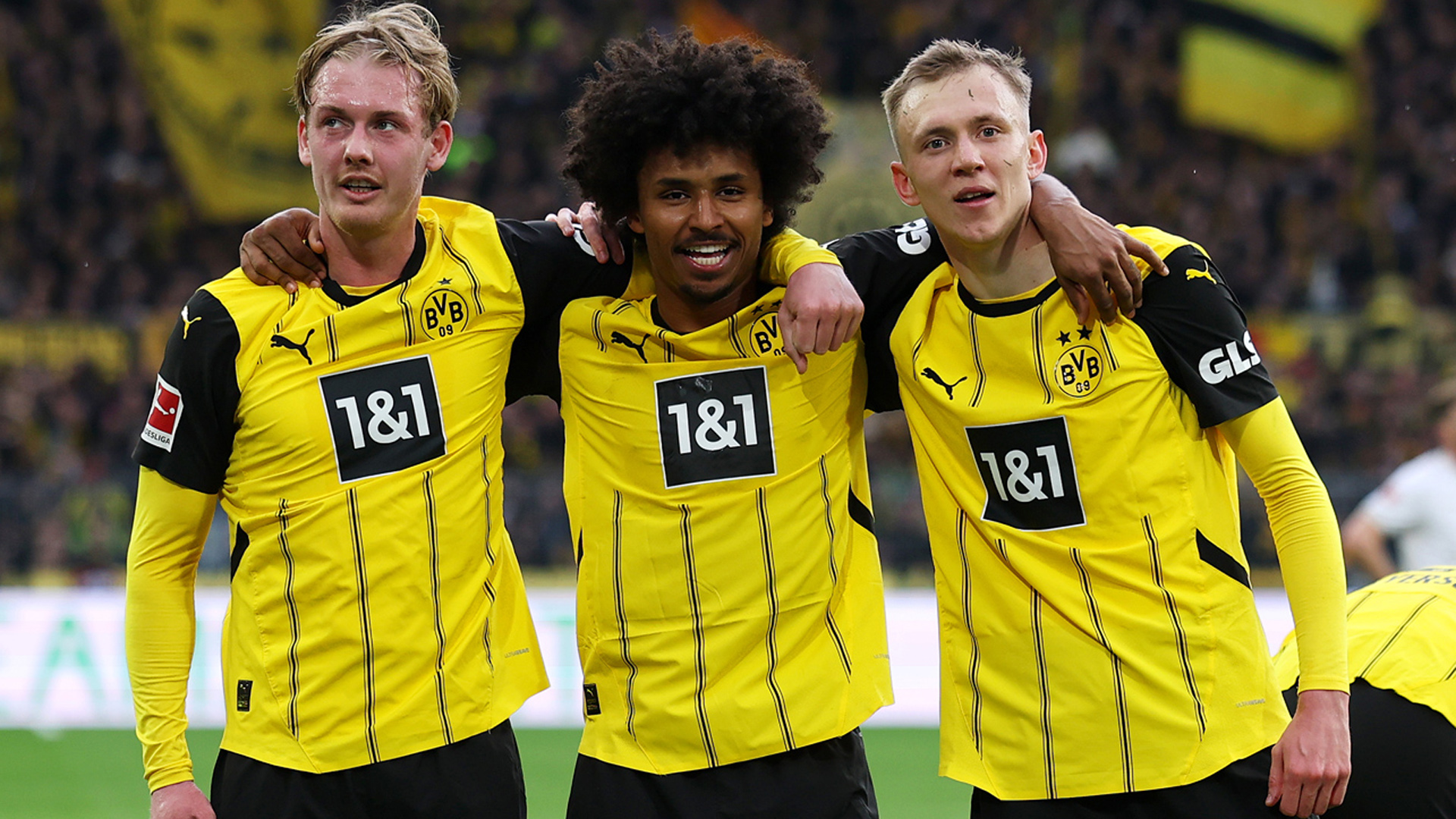 Julian Brandt, Karim Adeyemi und Maximilian Beier (v.l.n.r.)