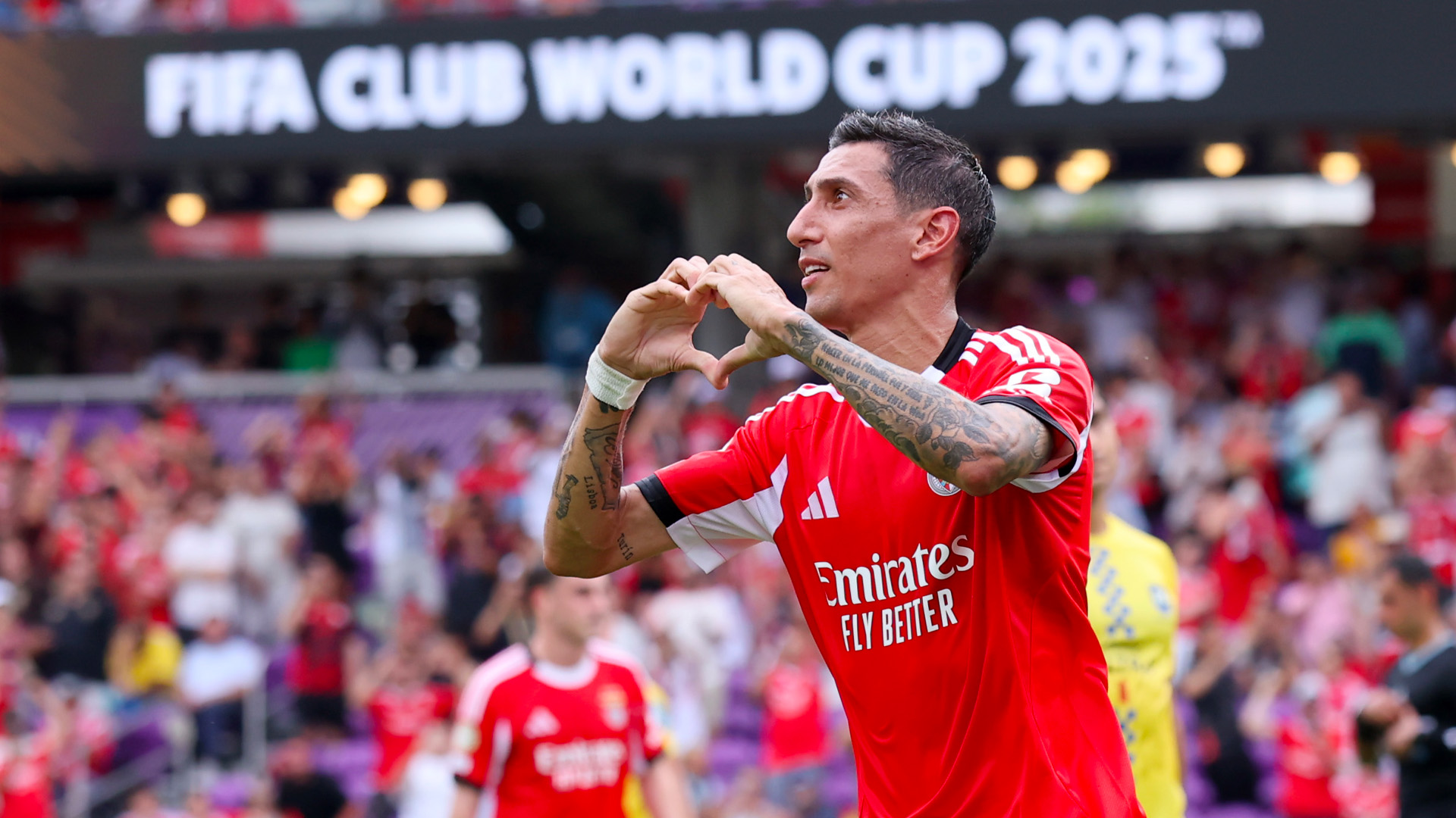 Angel Di Maria al Mondiale per Club esulta col Benfica