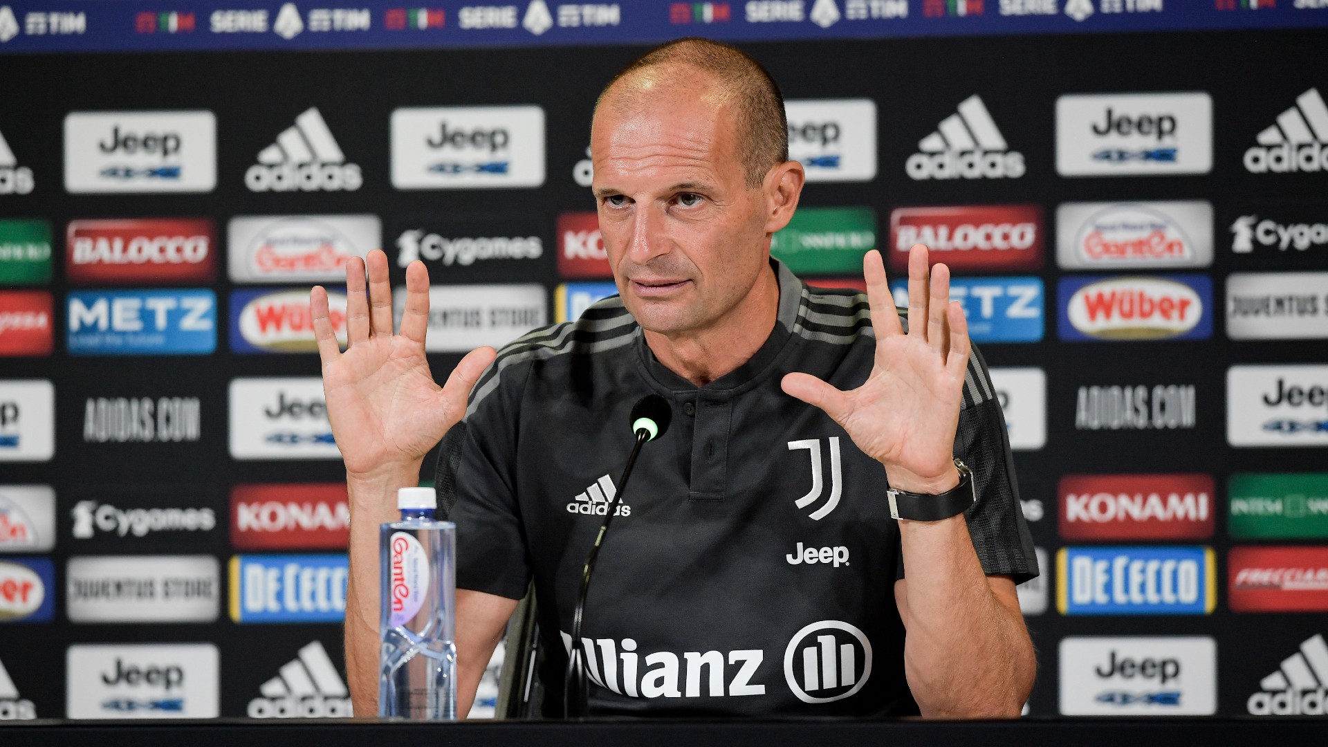 Allegri in conferenza stampa allenatore Juventus