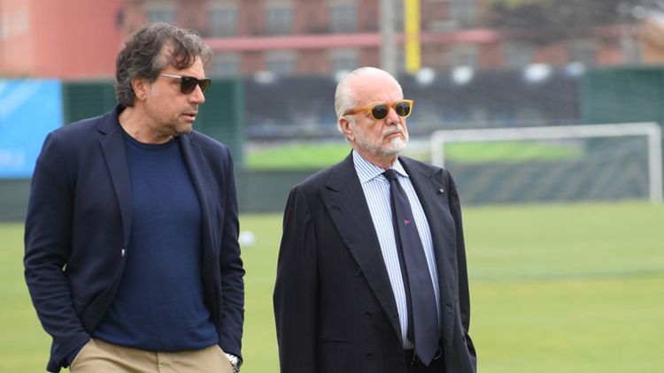 Cristiano Giuntoli e Aurelio De Laurentiis, Napoli, DAZN Italia