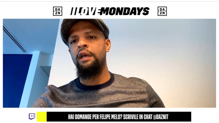 Felipe Melo ad I Love Mondays sul profilo Twitch di DAZN Italia