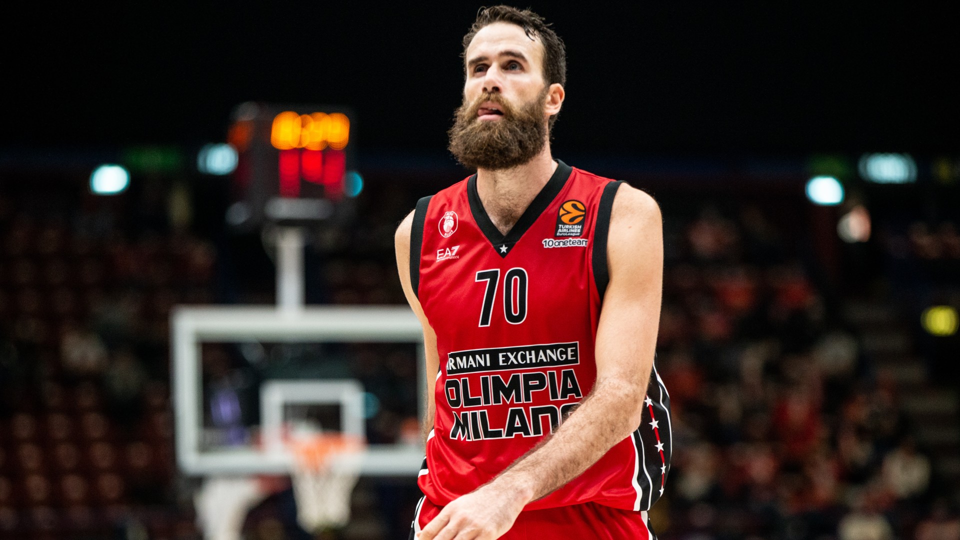 Basket 2021-22, Olimpia Milano, Gigi Datome impegnato in Eurolega contro l'Asvel Villeurbanne