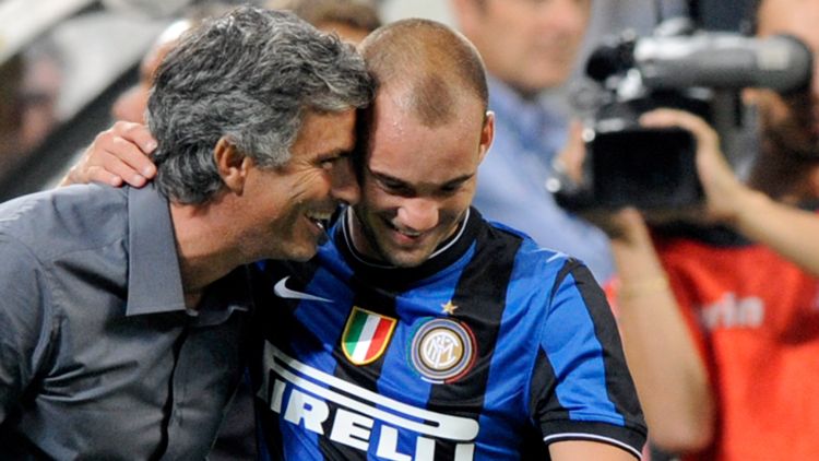 Sneijder e Mourinho
