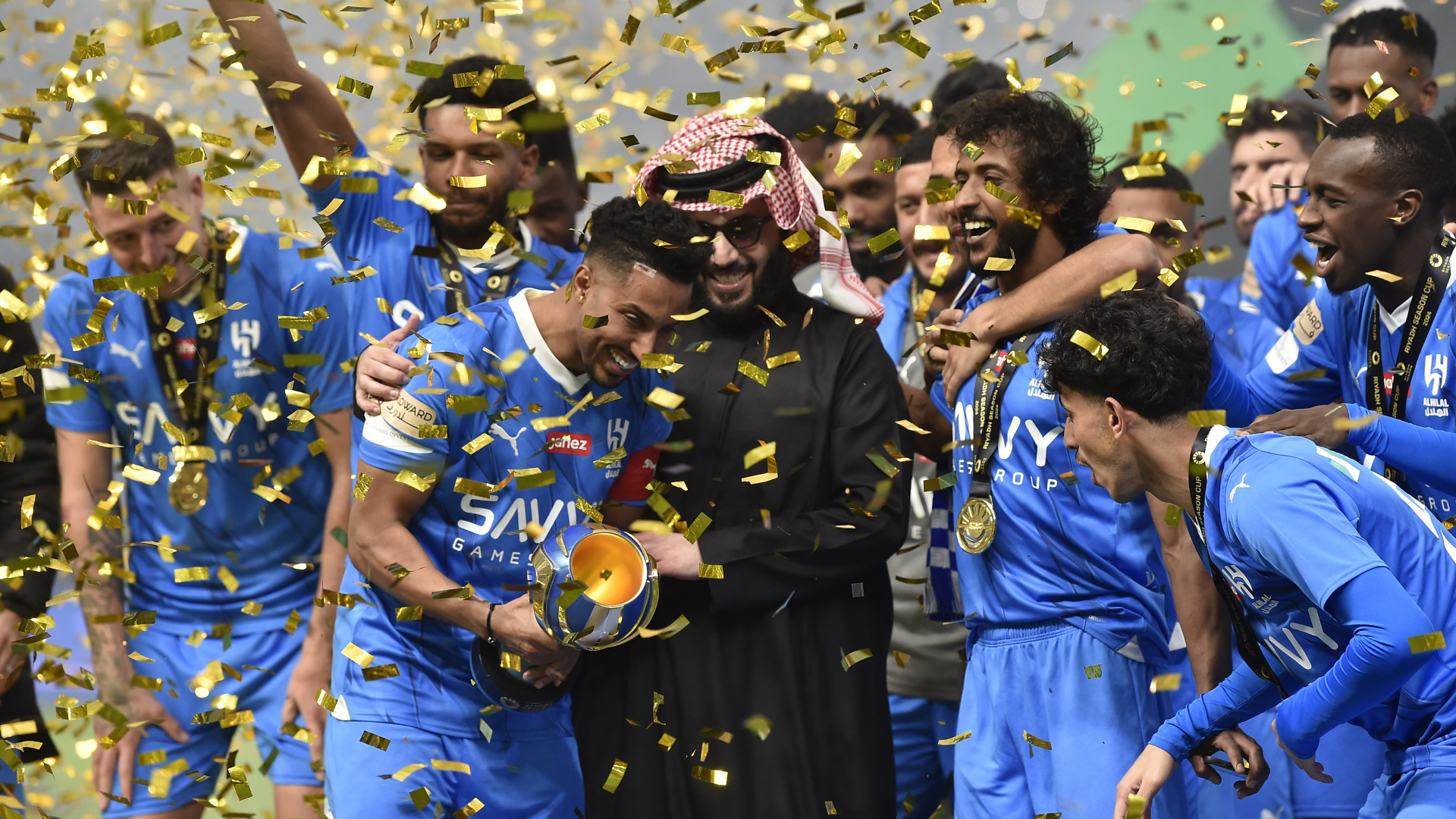 Al-Hilal celebrate winning the Riyadh Season Cup