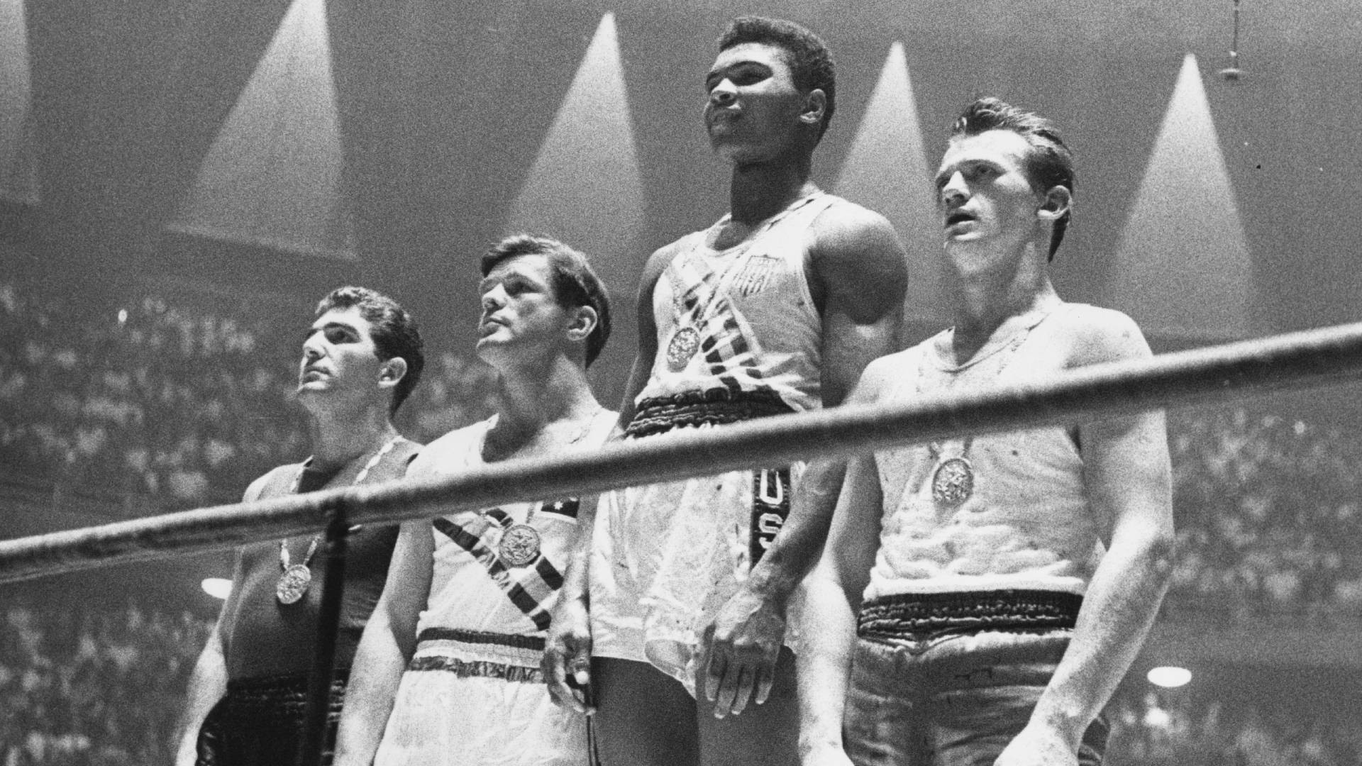 Muhammad Ali 1960 Olympic podium