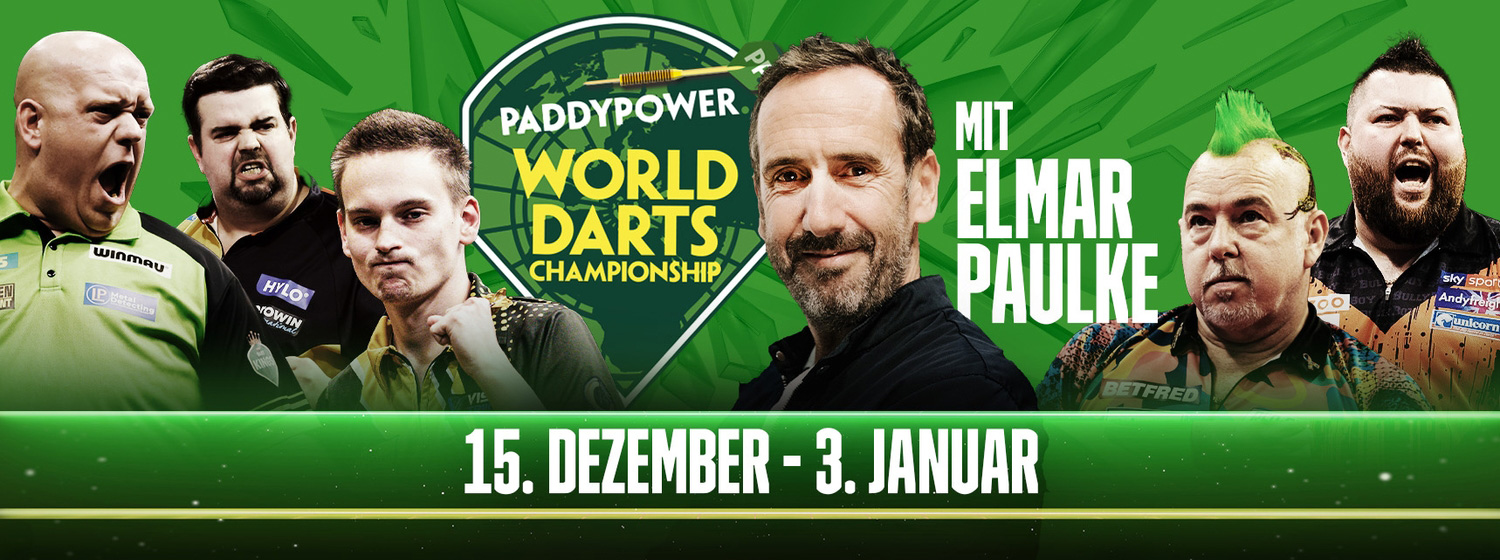 Darts WM 2024 DAZN Banner Elmar Paulke