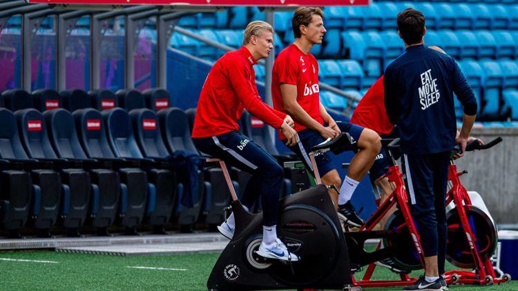 ONLY GERMANY Erling Haaland Sander Berge Training Norway National Football Team 05102020