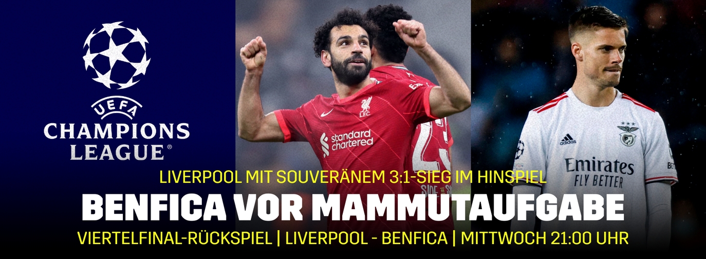FC Liverpool Benfica Lissabon Champions League Achtelfinale 2022 Banner