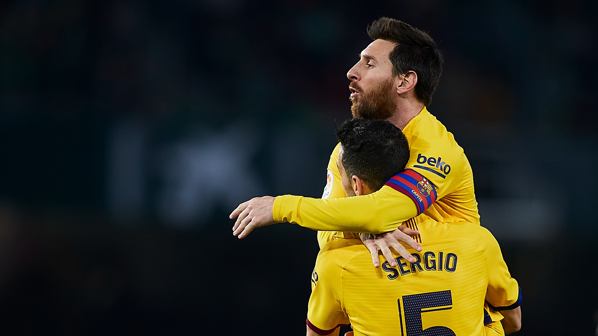 Leo Messi Sergio Busquets Barcelona