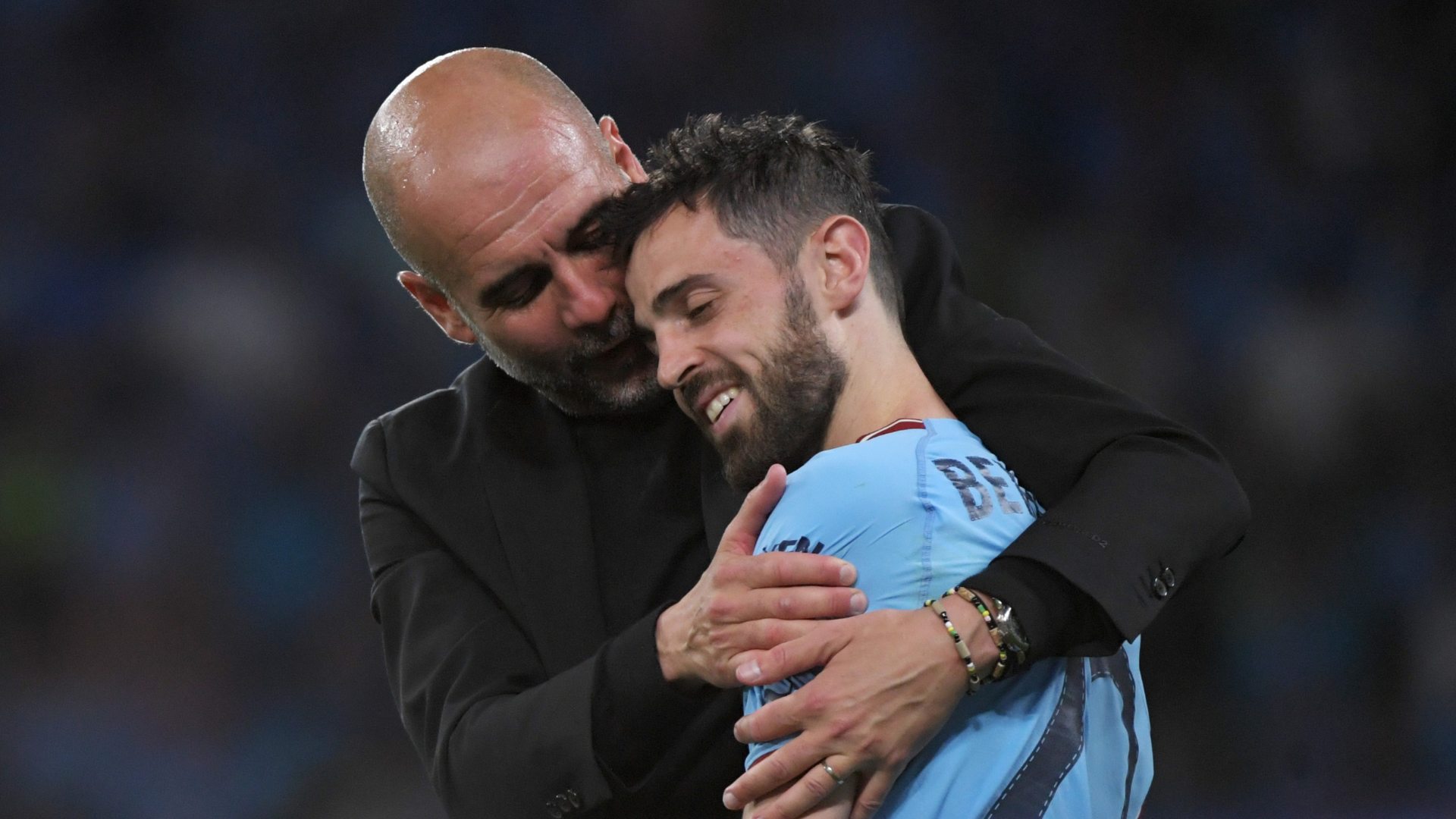Bernardo Silva y Pep Guardiola