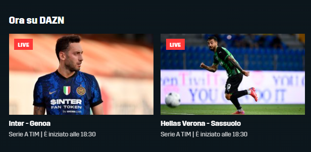 Live Inter-Genoa ed Hellas Verona-Sassuolo
