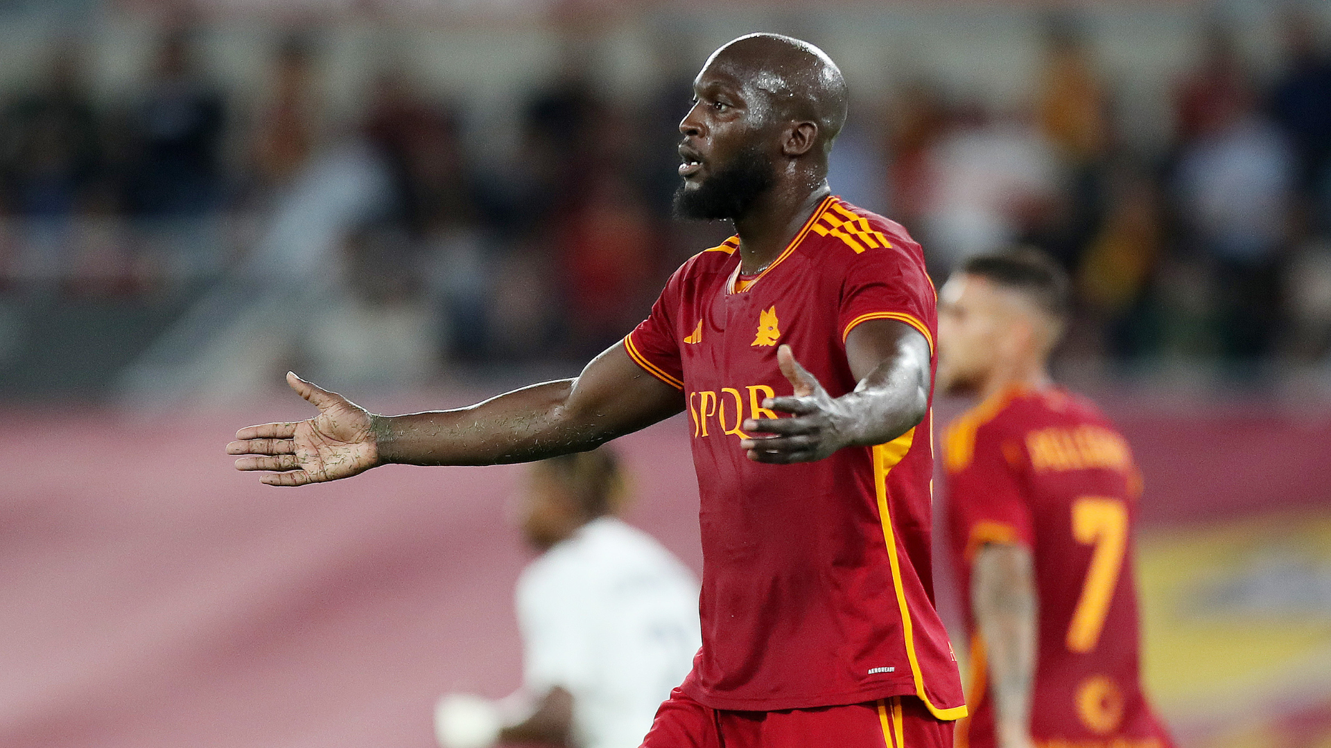 Romelu Lukaku con la maglia della Roma in Serie A
