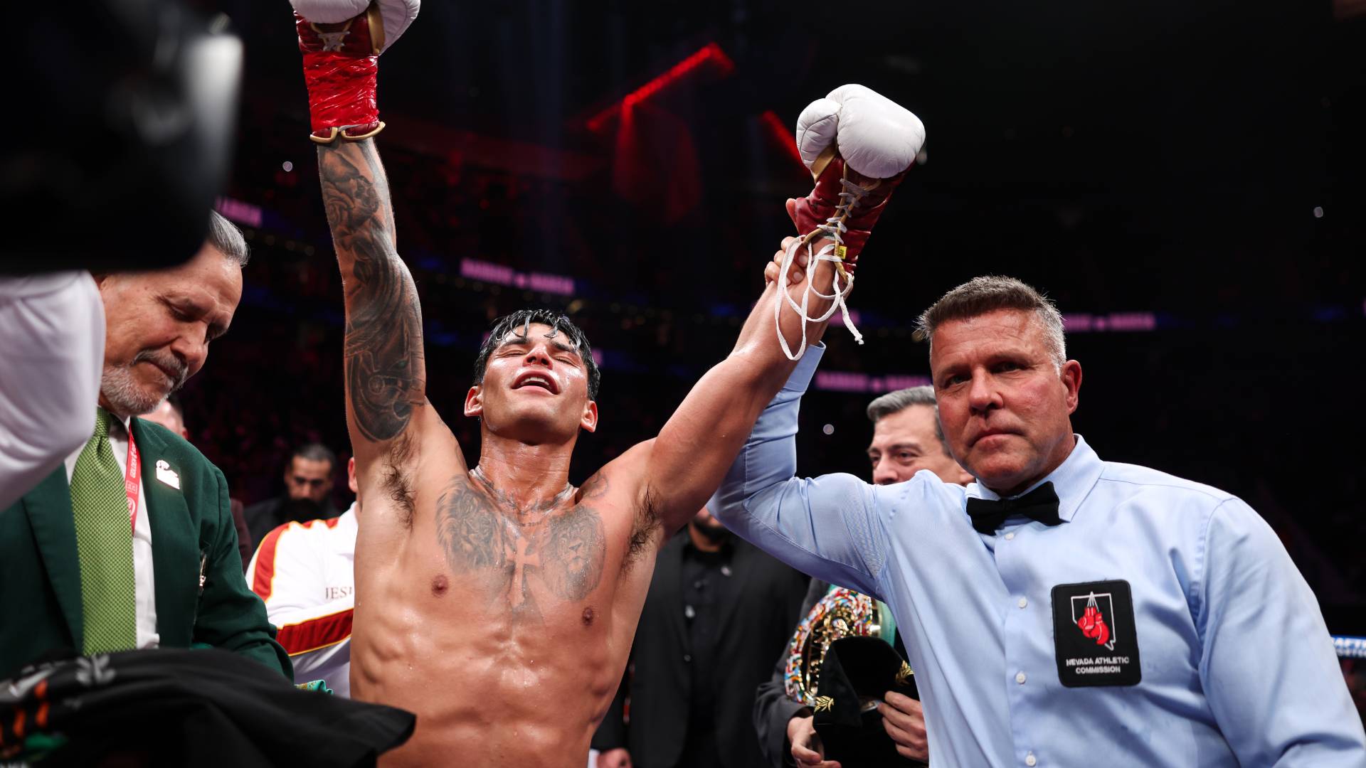 Ryan Garcia celebrating Mario Barrios win_21022026