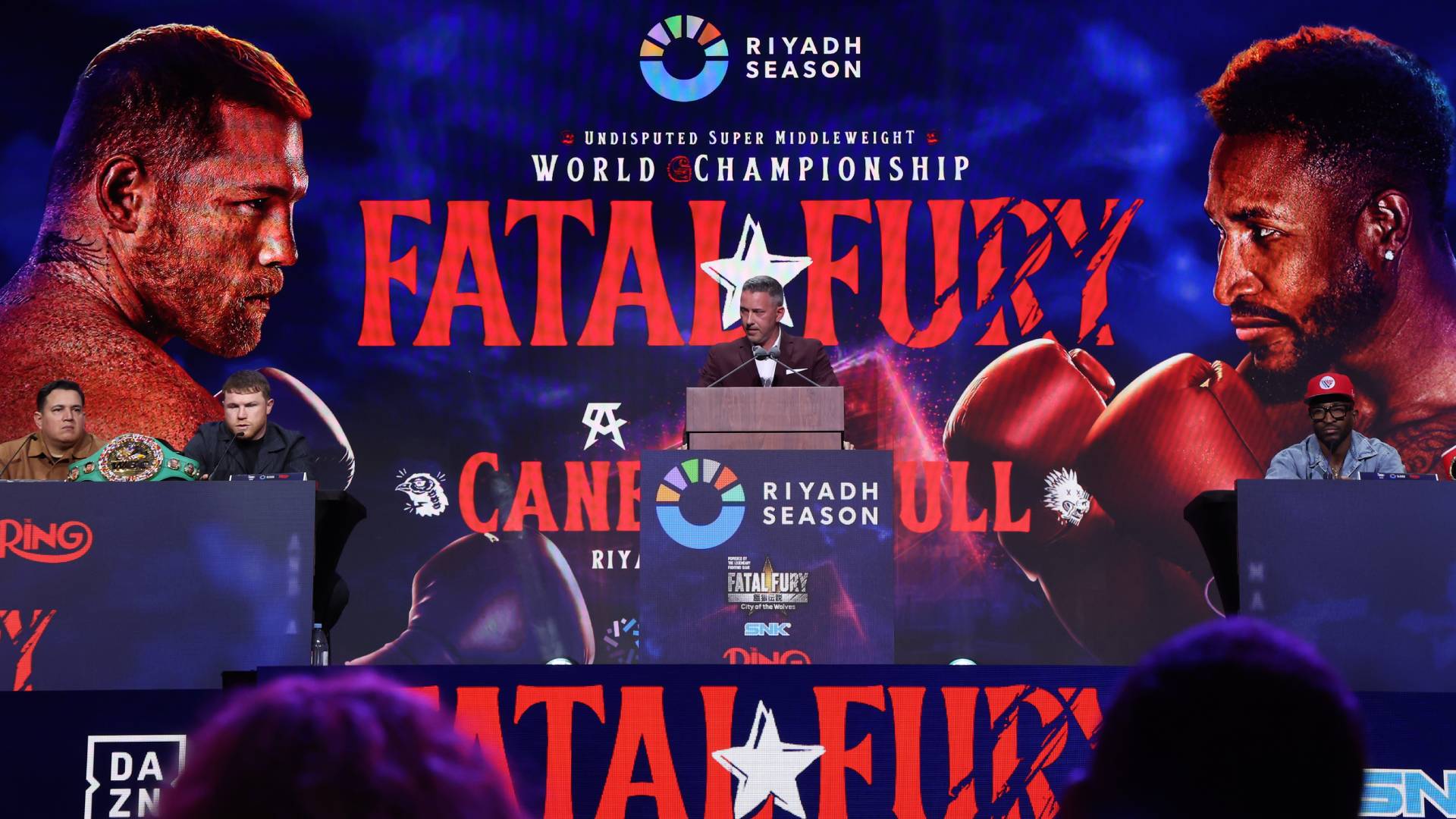 Canelo and William Scull press conference table_06032025