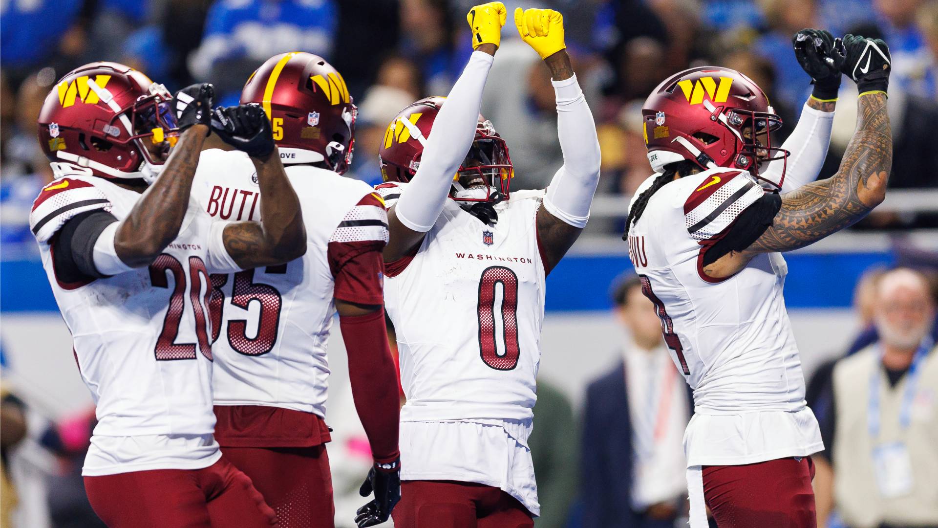 Commanders celebrating at Detroit_18012025