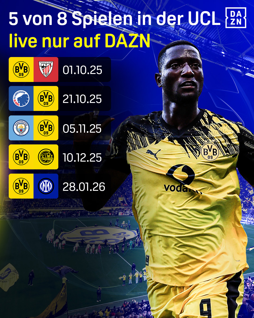 BVB Borussia Dortmund UEFA Champions League Ligaphase Spiele