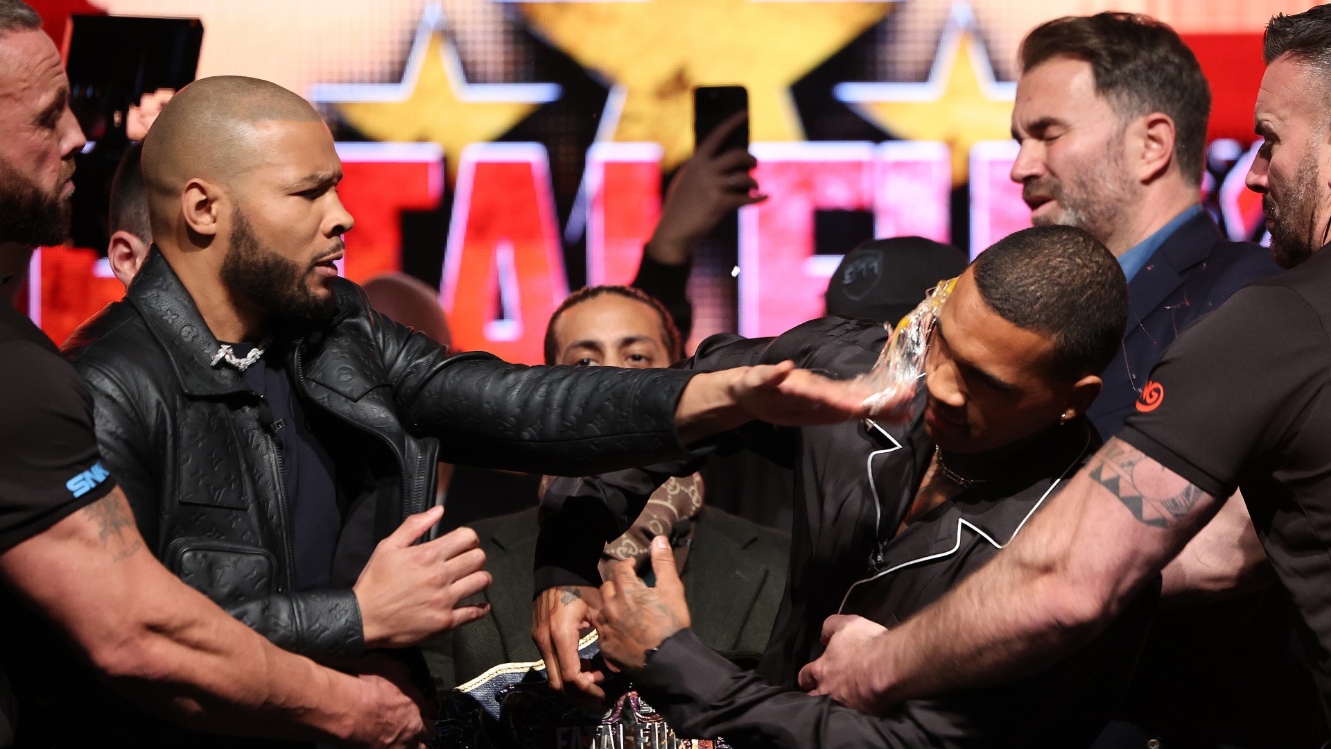 Chris Eubank Jr vs Conor Benn press conference egg slap