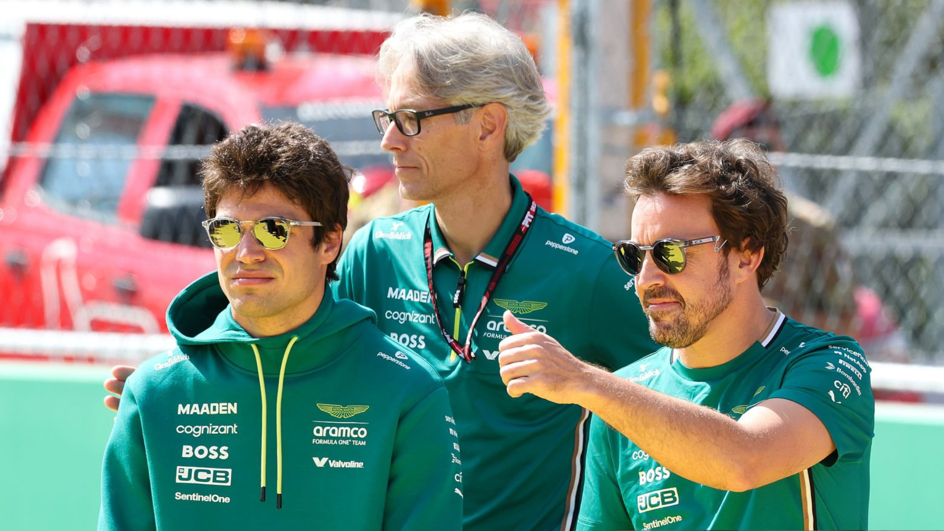 Mike Krack Fernando Alonso Lance Stroll Aston Martin