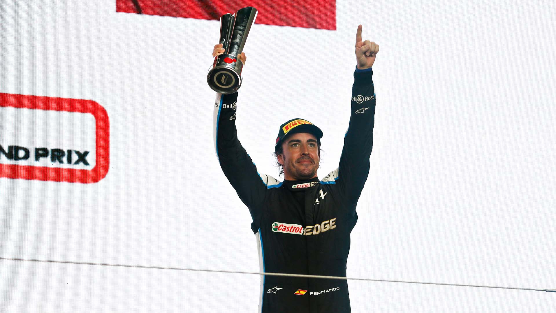 Fernando Alonso, GP Qatar 2021, podium Alpine, F1 2021