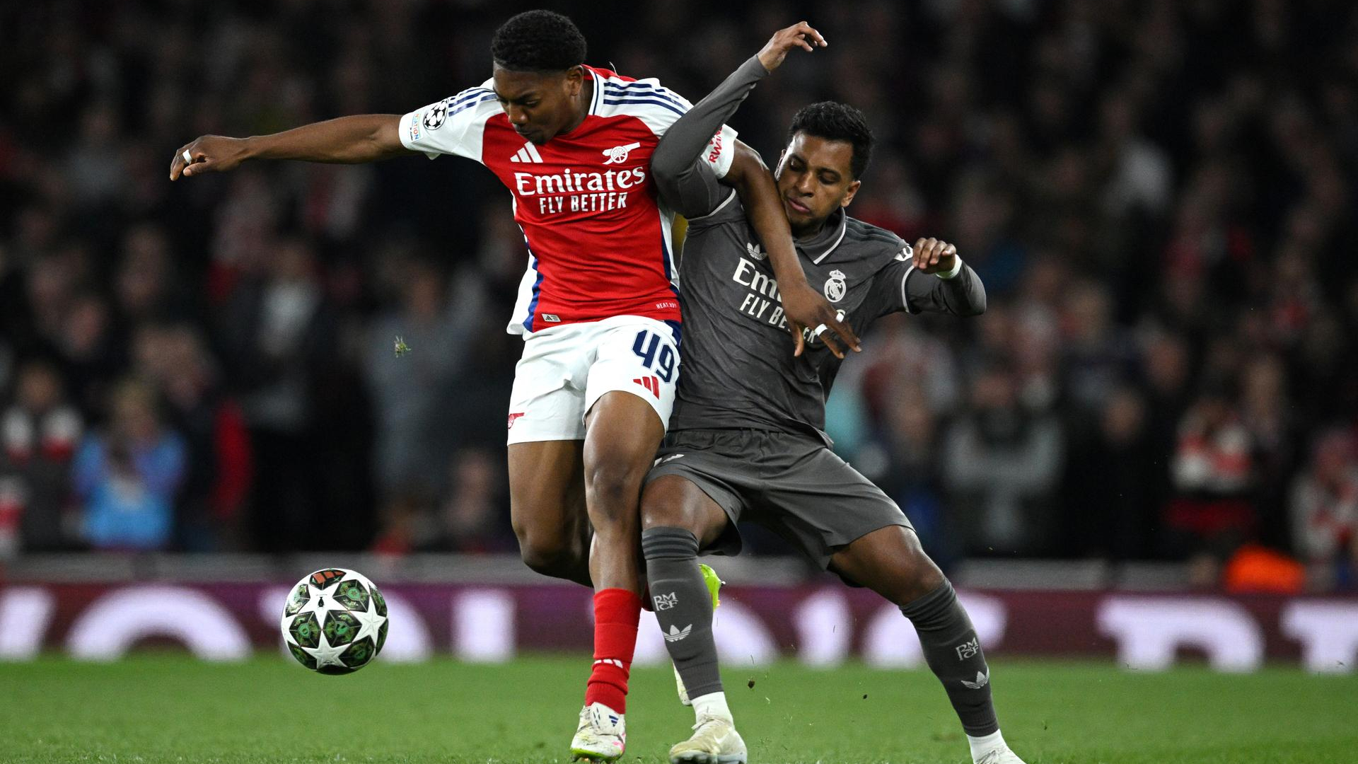 Lewis-Skelly Rodrygo Arsenal Real Madrid CL 2025