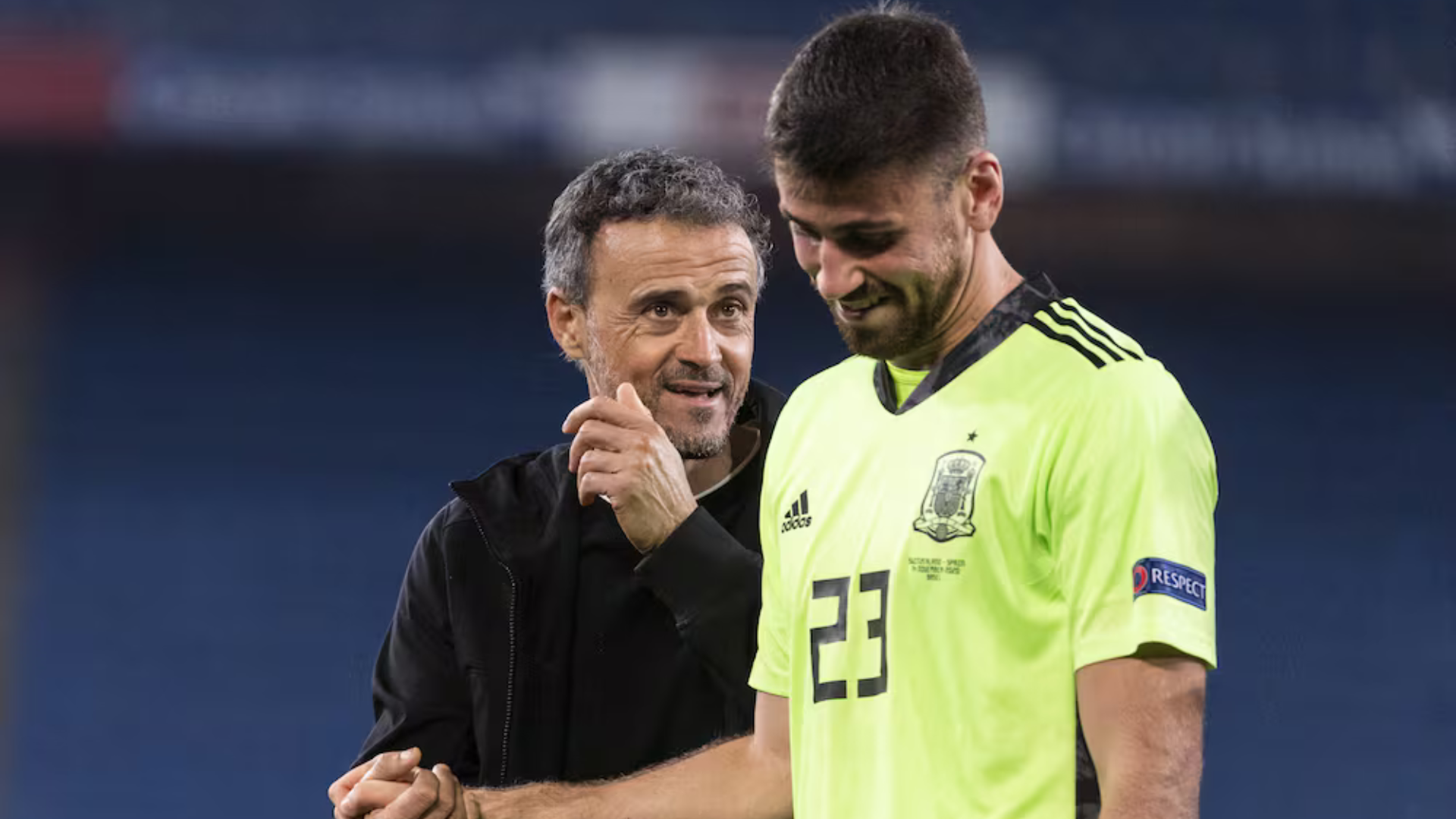 Luis Enrique y Unai Simón selección española