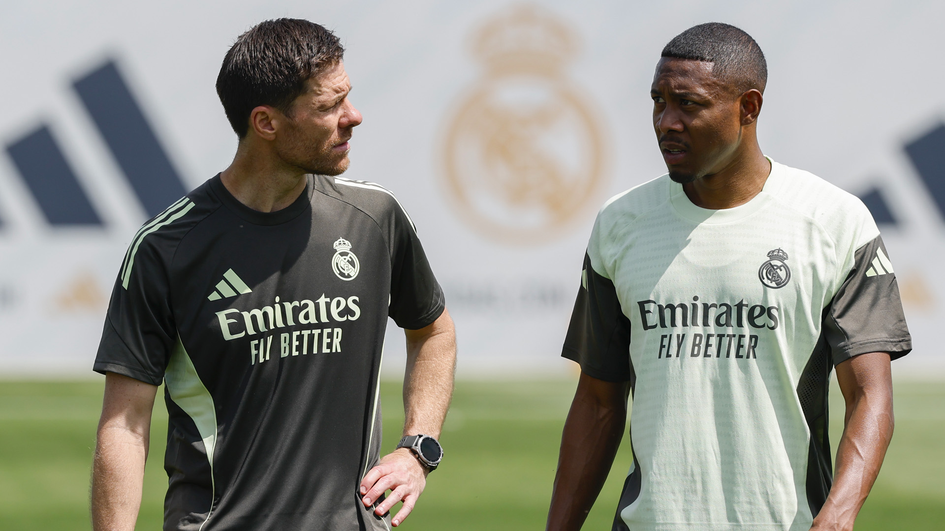 Xabi Alonso e Alaba in un allenamento del Real Madrid