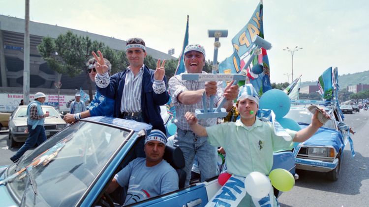 I tifosi del Napoli festeggiano lo scudetto 1986/1987