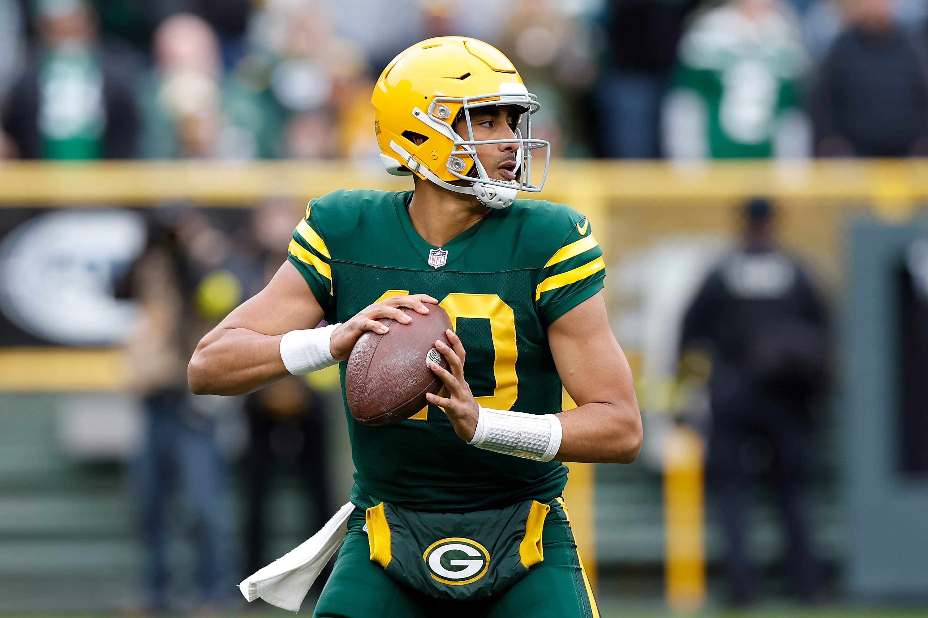 Jordan Love en un partido con los quarterback